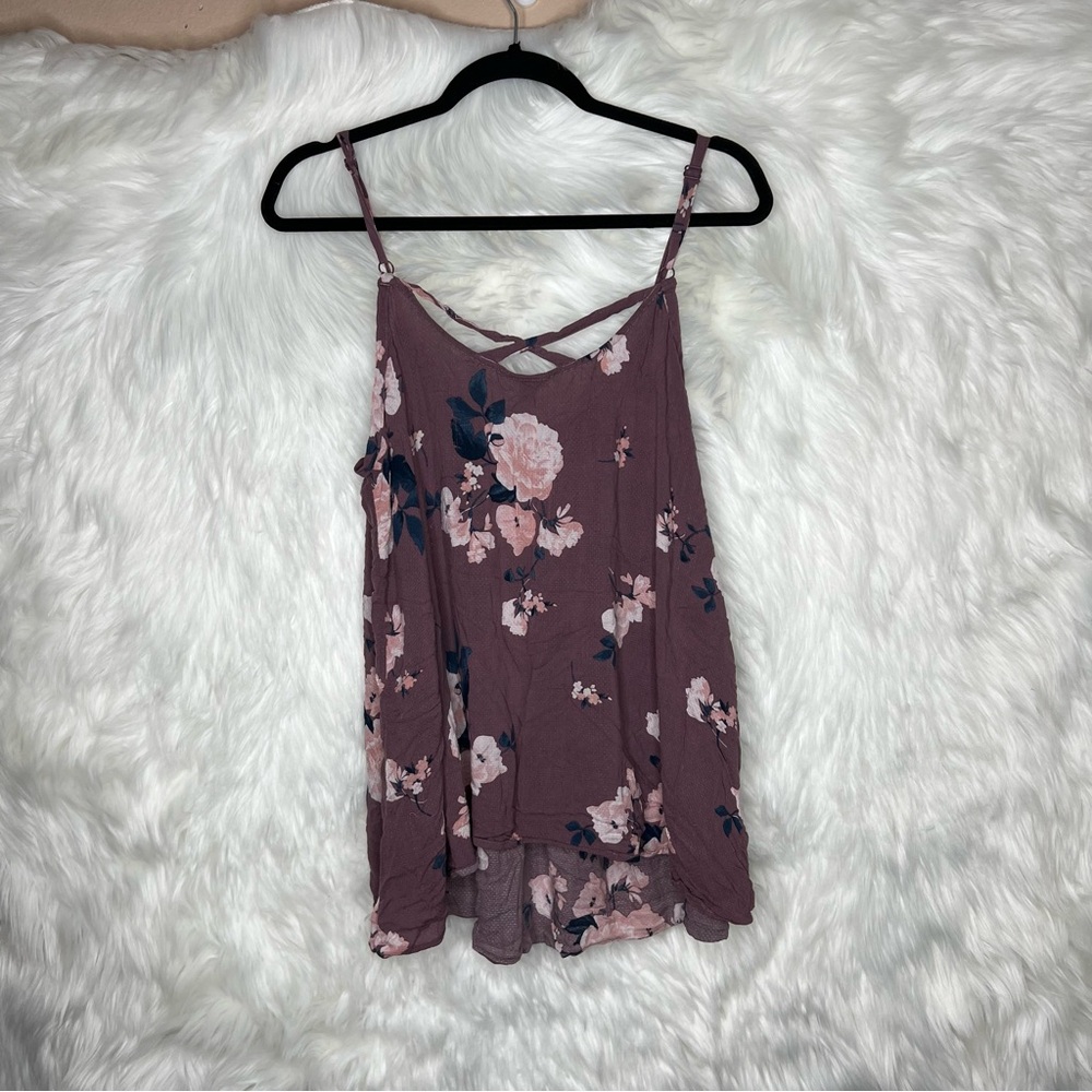 Torrid Purple Floral Cami Tank Top Size 2 - Picture 3 of 6